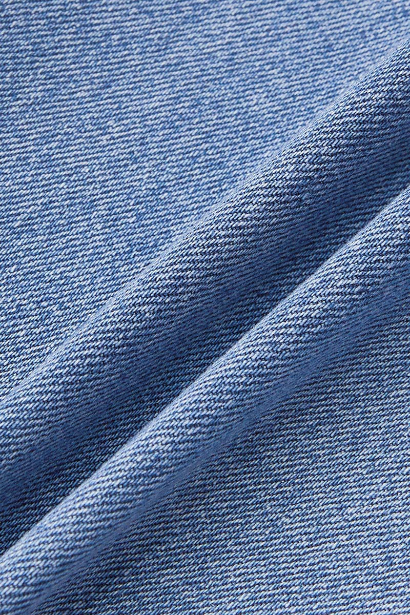 Wash Stitch Detail Mid Rise Barrel Leg Crop Jeans Without Belt