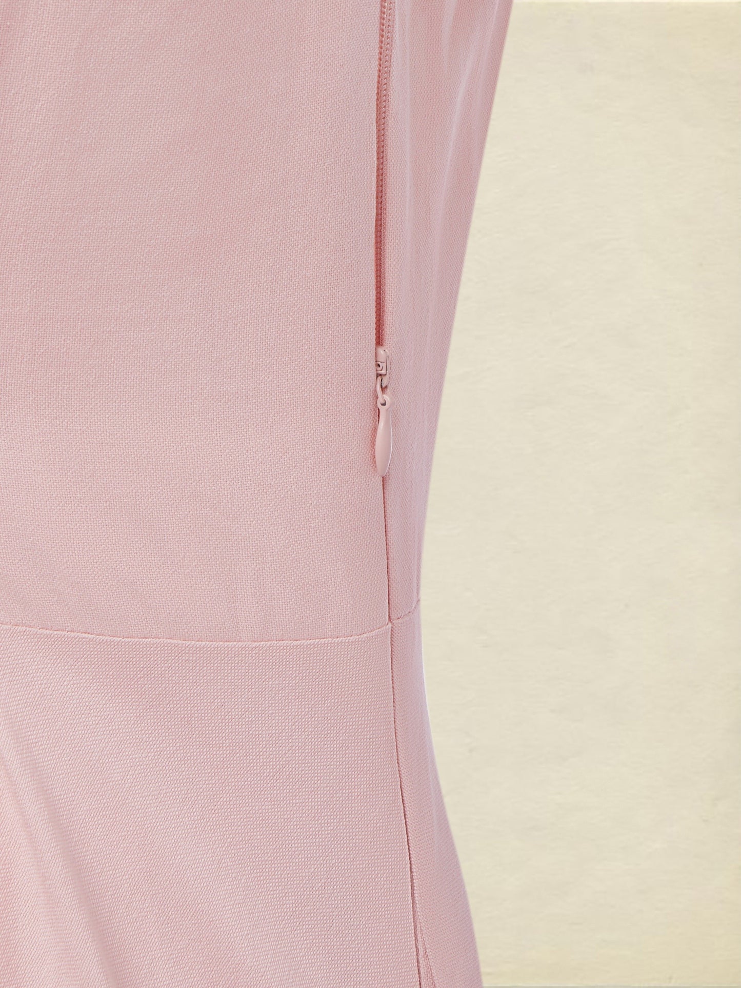 Ensemble robe longue en coton, manches mi-longues, col rond, fleuri, poches, vintage français, rose clair
