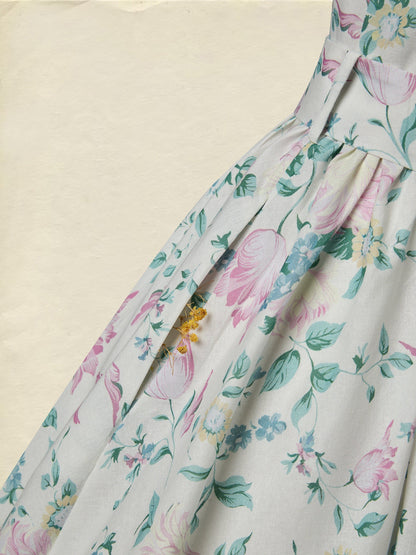 Robe longue en coton, sans manches, col en V, florale, en dentelle, vacances, vintage, abricot