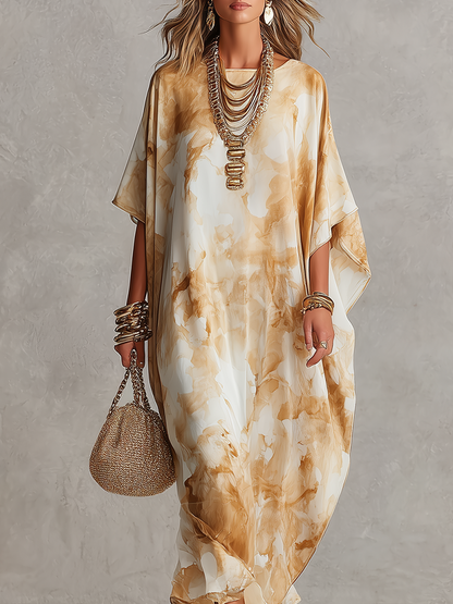 Robe longue imprimé marbré style bohème
