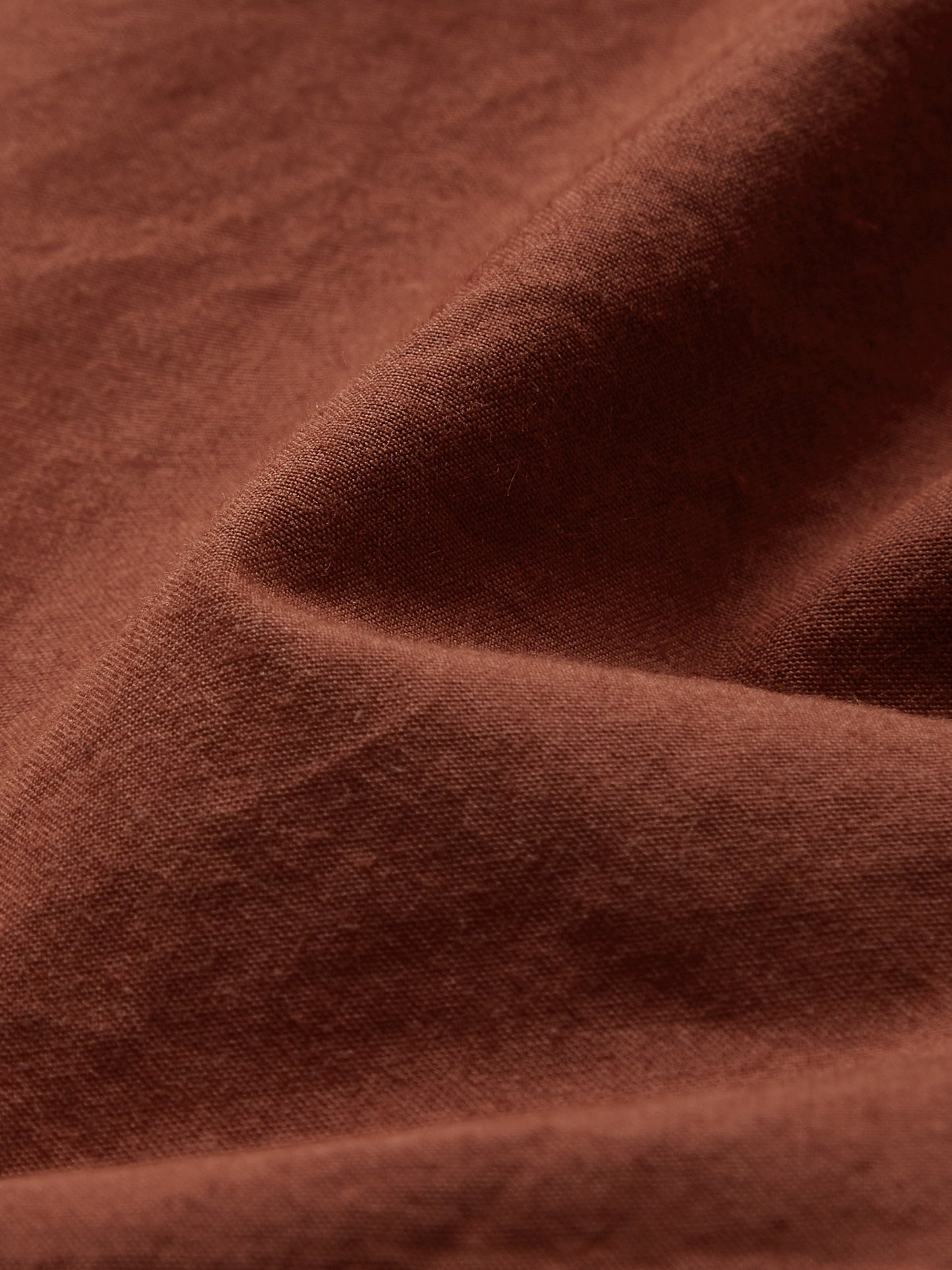 Robe longue en coton, Manches longues, Col châle, Unie, Boutonnée, Vintage, Rouge brique