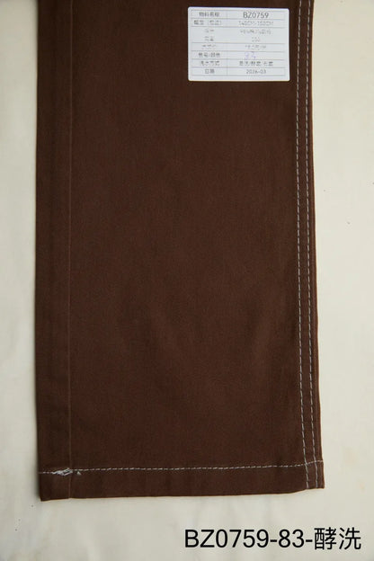 Solid Pleated Mid Rise Barrel Leg Pants Without Belt