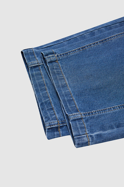 Drawstring Patched Pocket High Waist Barrel Leg Crop Jeans