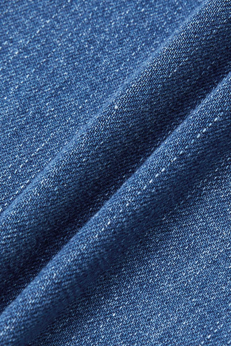 Roll Hem Dual Button High Waist Straight Leg Capri Jeans