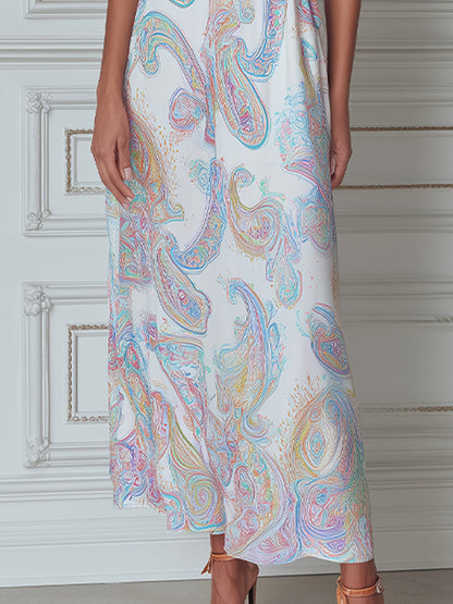 Ethereal Paisley Halter Maxi Dress