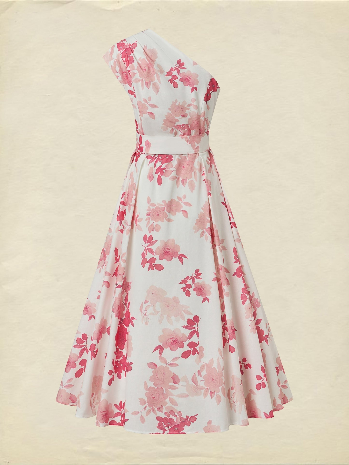 Robe longue en coton, sans manches, à fleurs, ceinture décorative, vacances, vintage, rouge