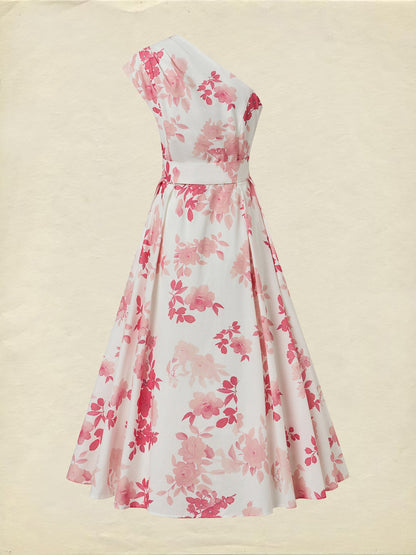 Robe longue en coton, sans manches, à fleurs, ceinture décorative, vacances, vintage, rouge