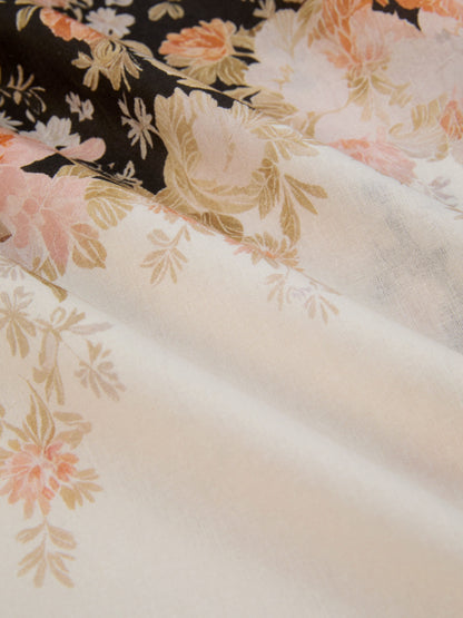 Robe midi en coton, sans manches, encolure en cœur, florale, à bretelles, vacances, vintage, abricot