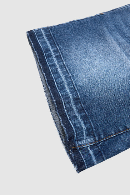 Wash Mid Rise Mid Thigh Denim Shorts Without Belt