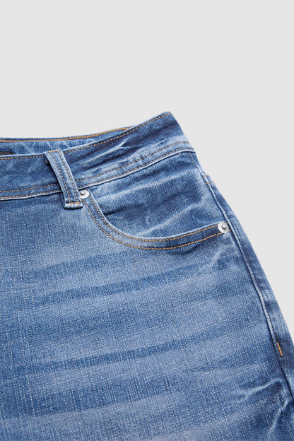 Wash Ripped Mid Rise Bootcut Jeans