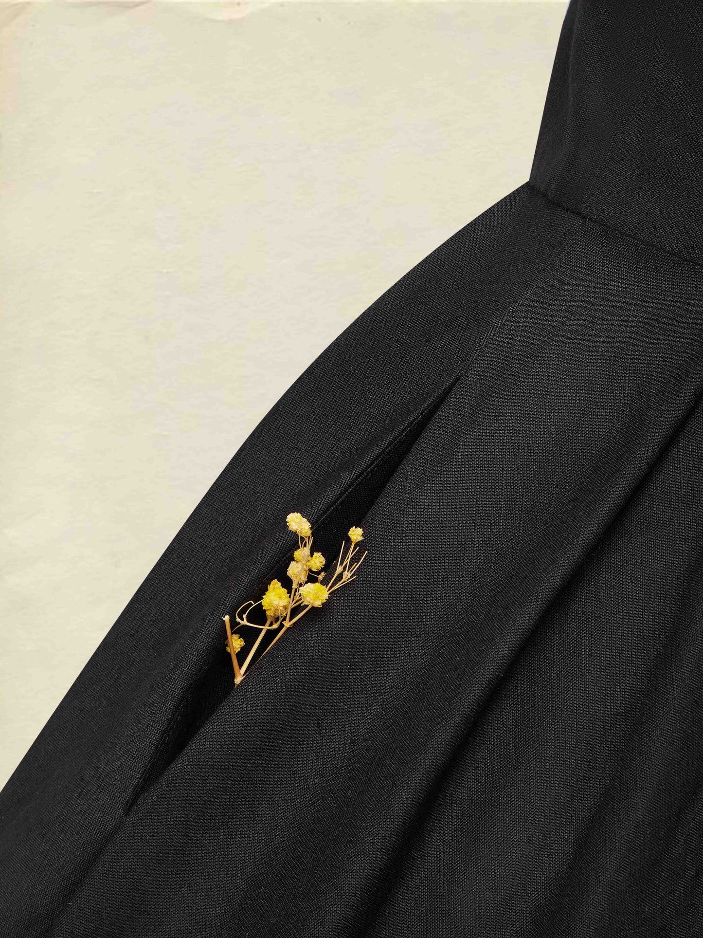 Robe Midi en Lin, Manches Mi-longues, Col Cœur, Unie, Dentelle, Vintage, Noir
