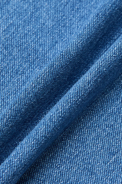 Wash Stitch Detail Mid Waist Straight Leg Cropped Jeans Without Belt