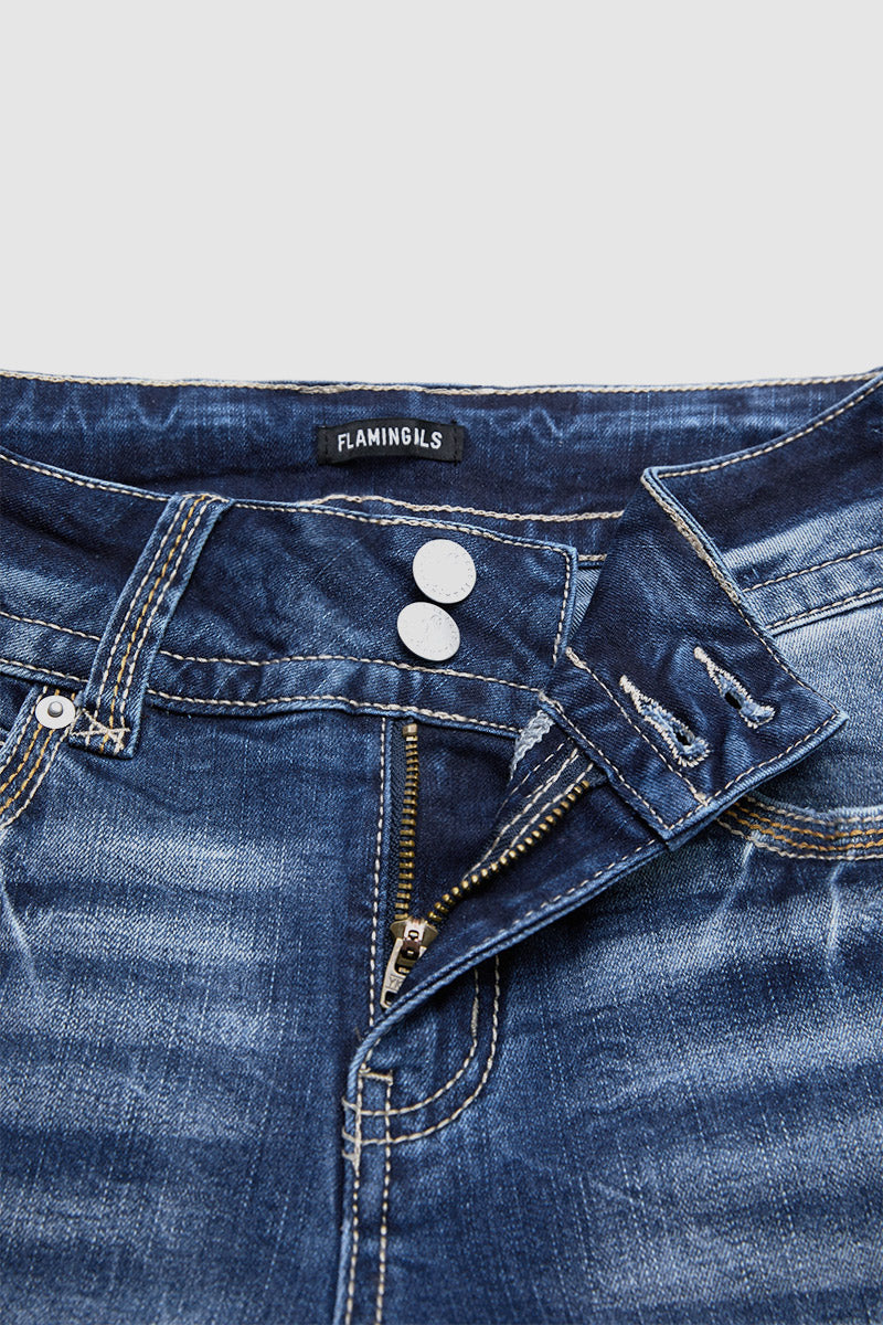 90s Vintage Slant Pocket Mid Waist Bootcut Jeans