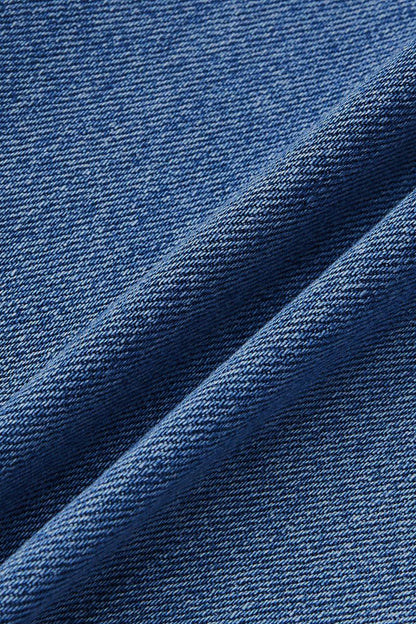 Wash Stitch Detail Mid Rise Barrel Leg Crop Jeans Without Belt
