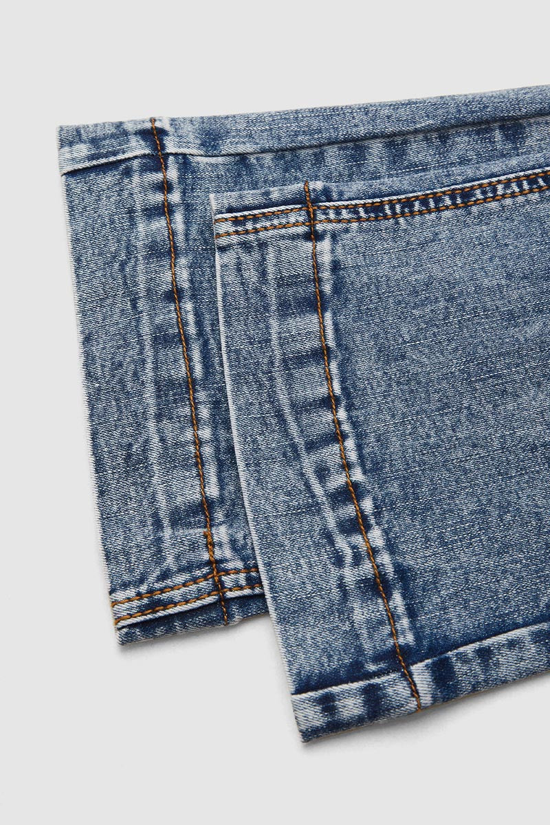 Double Button Stitch Detail High Waist Bootcut Jeans