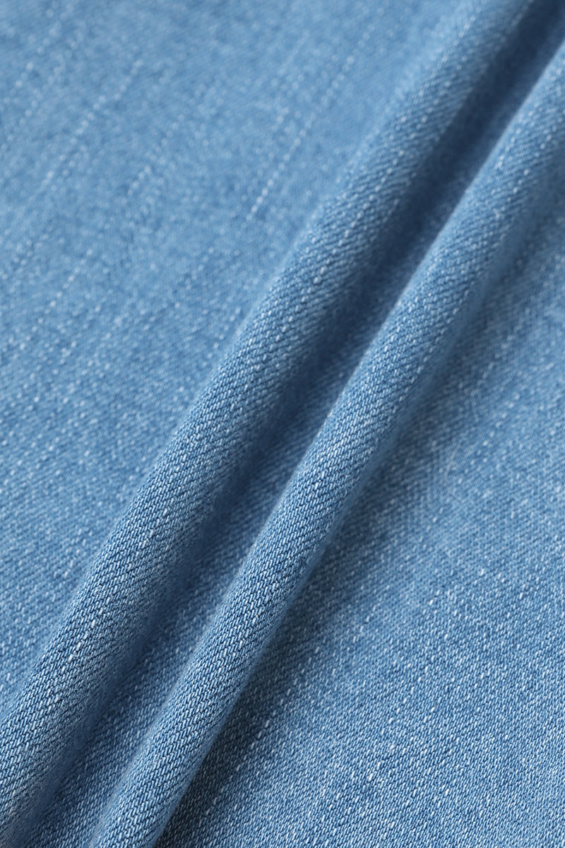 Wash Seam Detail High Rise Straight Leg Crop Jeans Without Belt