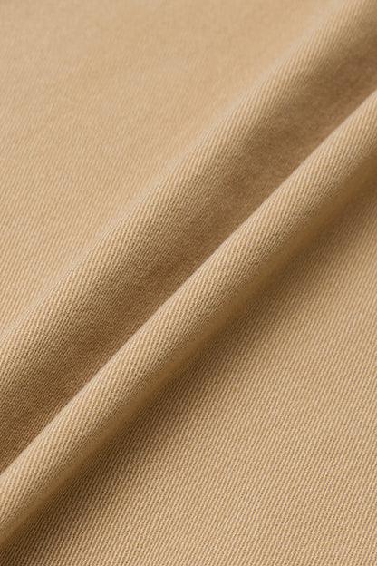Solid Stitch Detail Mid Waist Bootcut Pants Without Belt