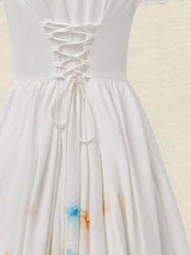 Robe longue en lin, manches courtes, col en dentelle, motif floral, vintage, blanche