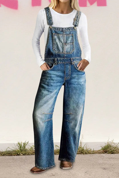 Wash Patch Pocket Barrel Overalls