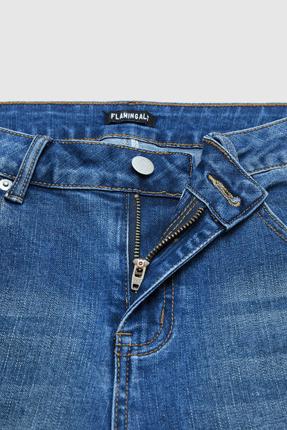 Raw Hem Cut Out Bow Tie Mid Waist Crop Skinny Jeans