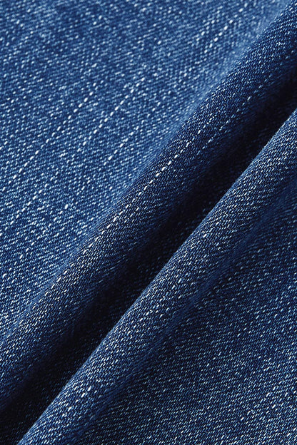 Wash Raw Hem Mid Rise Straight Leg Crop Jeans