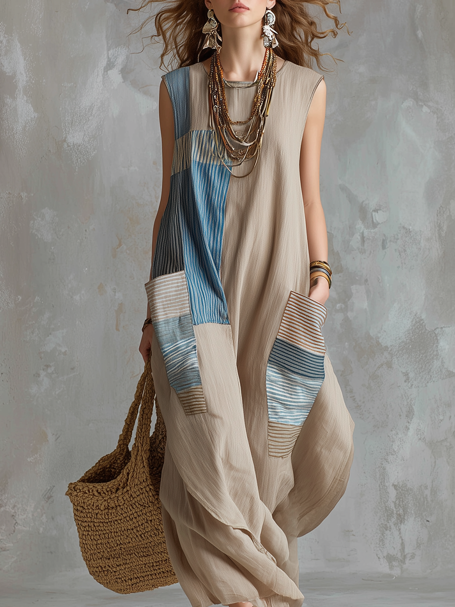 Robe d'art patchwork style complexe hôtelier