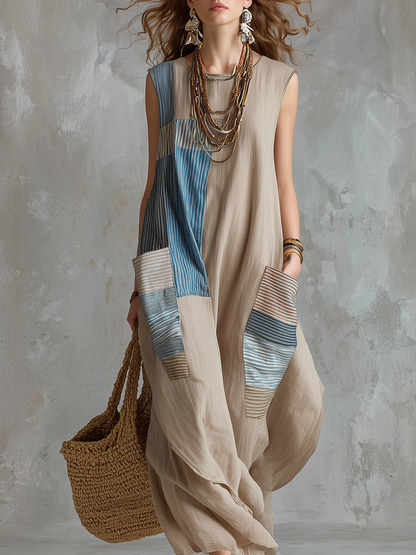 Robe d'art patchwork style complexe hôtelier