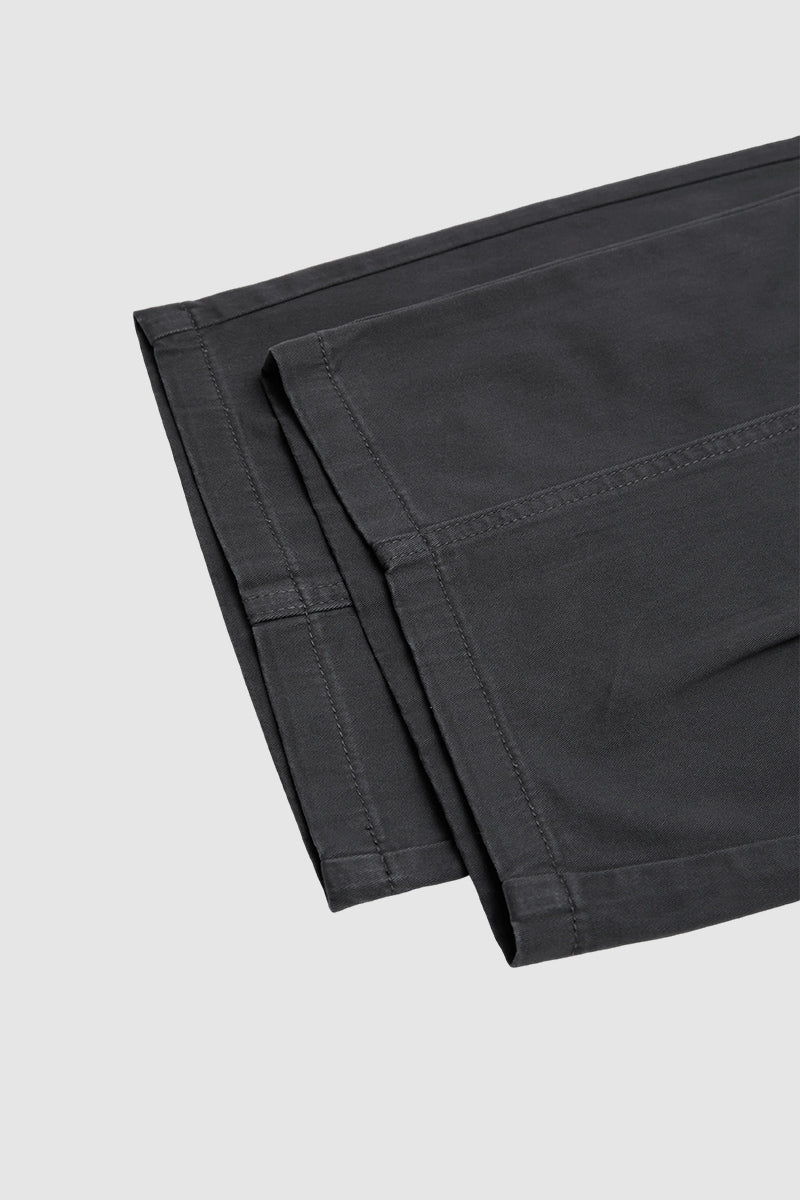 Solid Stitch Detail Pleated Barrel Leg Mid Waist Pants