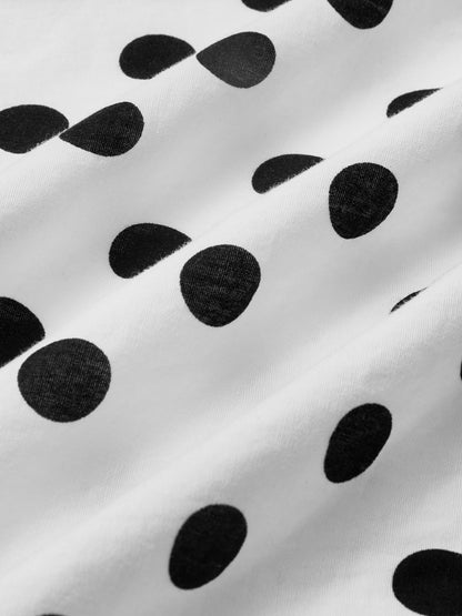 Robe longue en coton, sans manches, col carré, à pois, bretelles, vintage, blanche