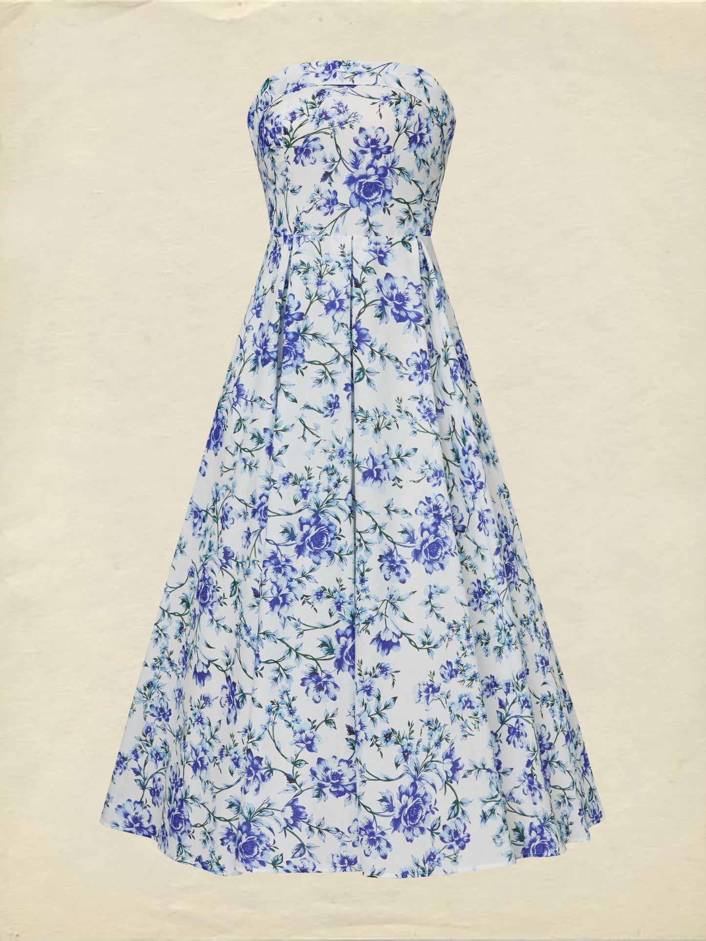 Robe longue en coton, sans manches, à fleurs, vacances, vintage, bleue