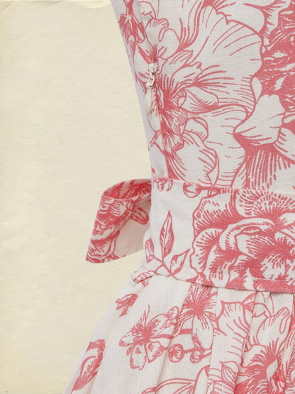 (TAILLE:TP-TTG) Robe longue en lin, Manches courtes, Col montant, Fleuri, Dentelle, Vintage, Bleu