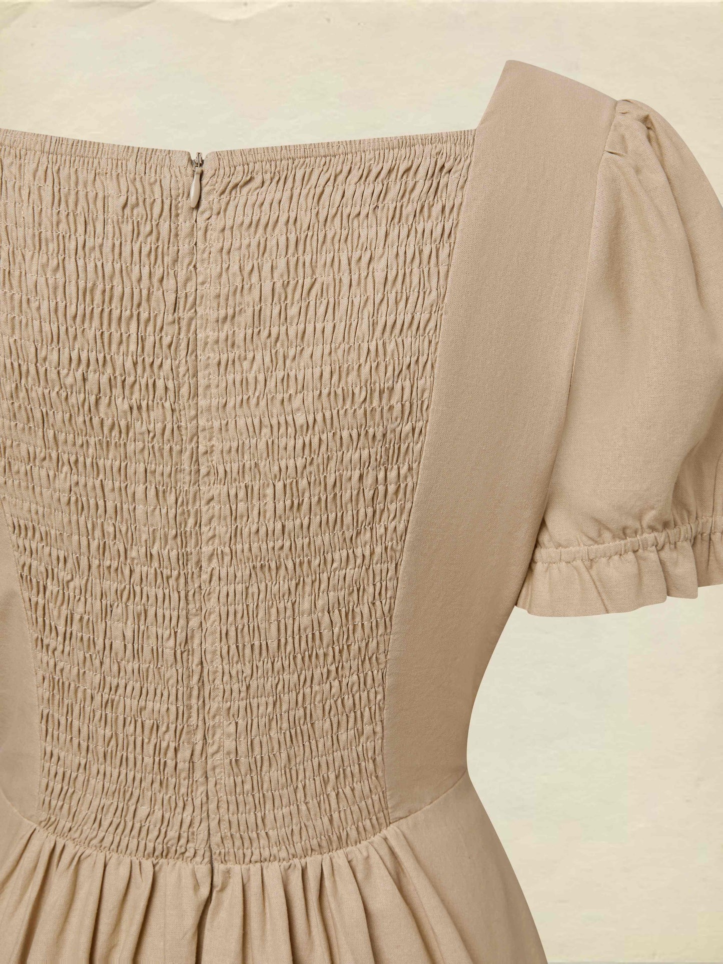 Robe longue en coton, manches courtes, col en V, unie, dentelle, style vintage français, marron