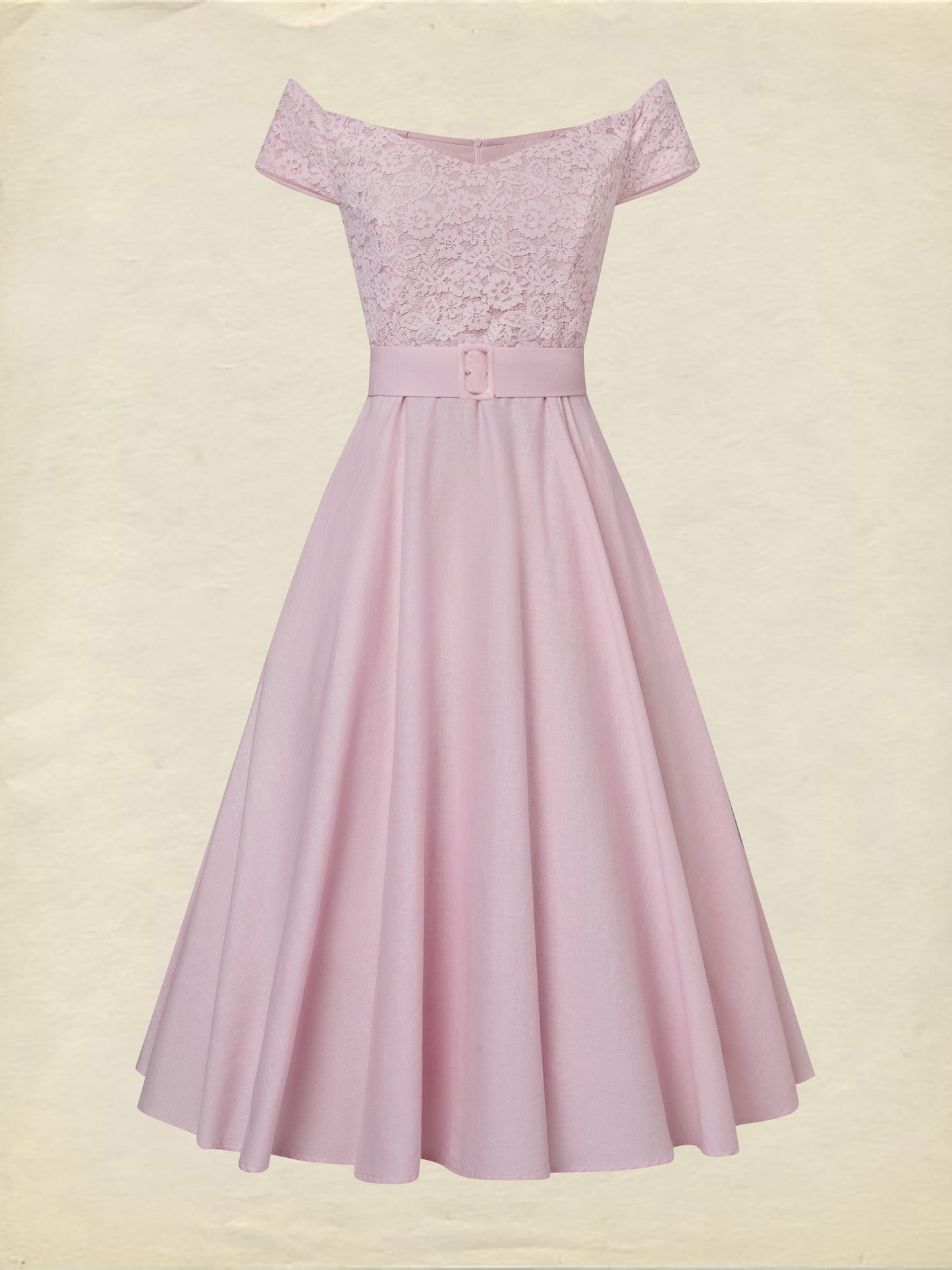 Robe Midi en Coton, sans Manches, Unie, Dentelle, Style Vintage Français, Rose