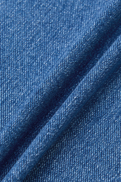 Raw Hem Stitch Detail Mid Waist Straight Leg Crop Jeans