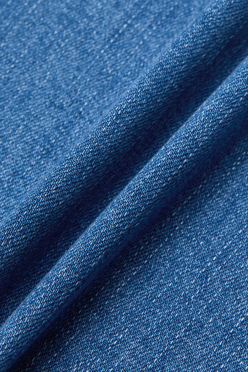 Wash Button Detail High Waist Straight Leg Cropped Jeans