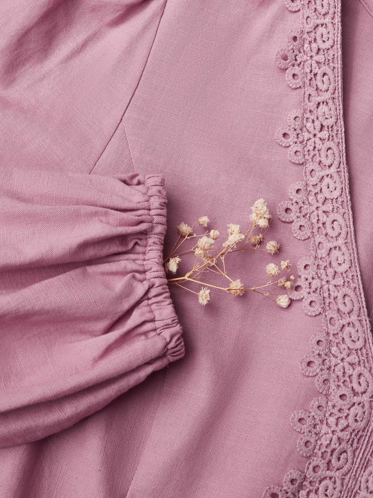 Robe longue en lin, manches longues, col en dentelle, mélange de lin, unie, robe chemise