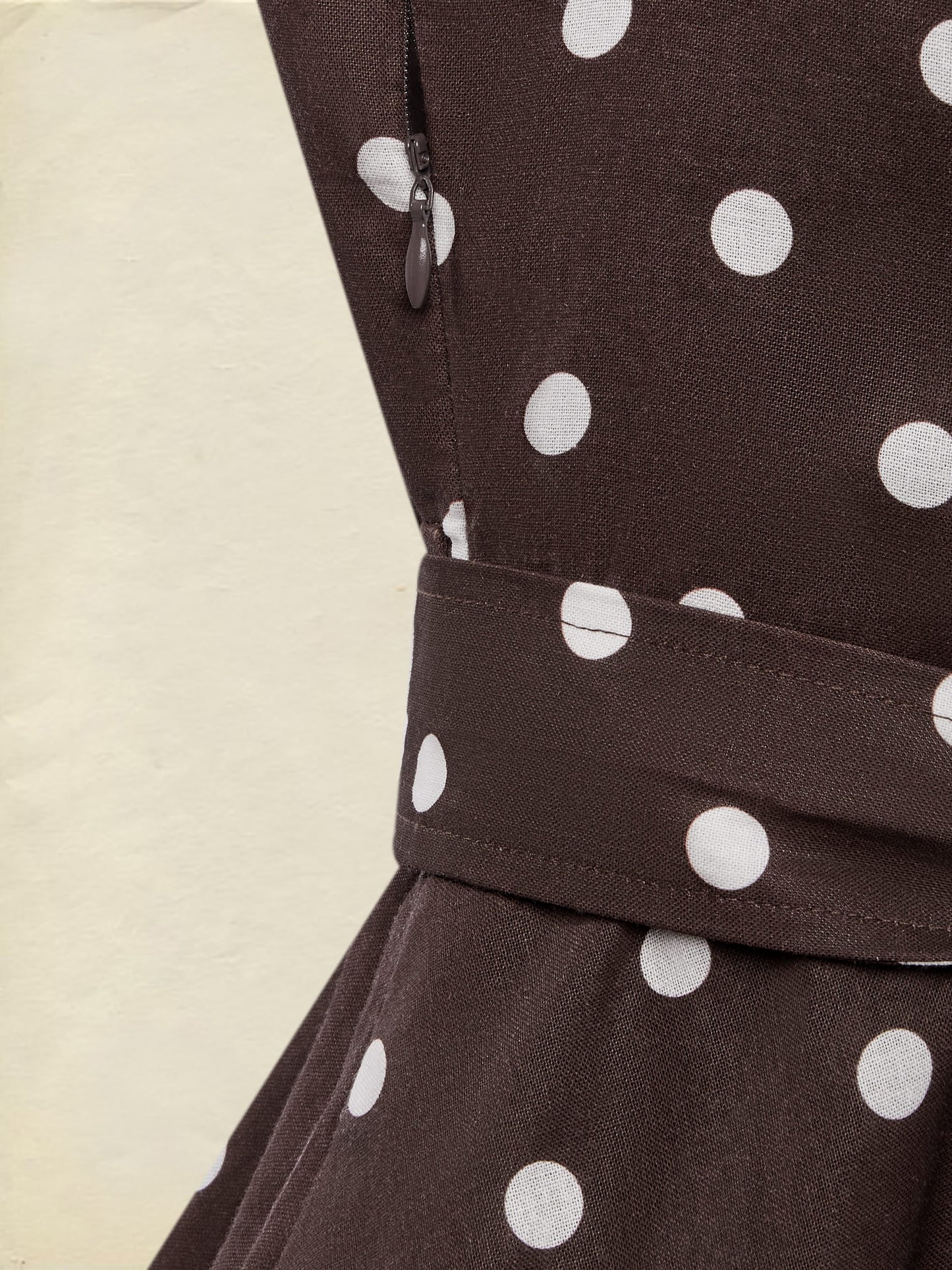 Robe midi en coton, sans manches, col châle, à pois, boutonnée, style vintage français, bleu violacé