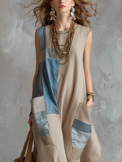 Robe d'art patchwork style complexe hôtelier
