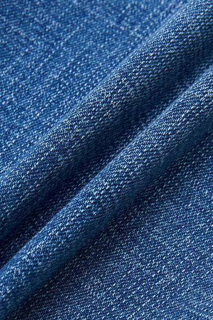 Wash Stitch Detail Mid Waist Bootcut Jeans Without Belt