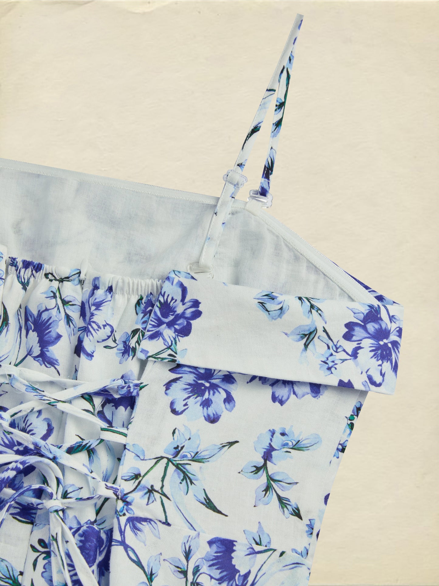 Robe longue en coton, sans manches, à fleurs, vacances, vintage, bleue