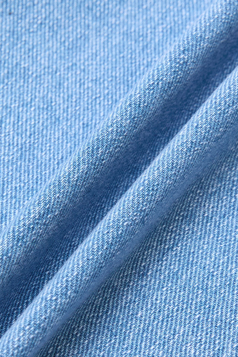 Wash Plant Embroidery Mid Waist Barrel Leg  Jeans