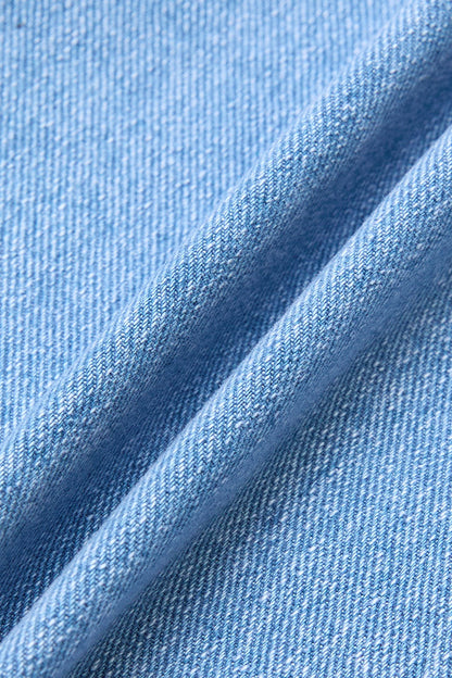 Wash Plant Embroidery Mid Waist Barrel Leg  Jeans