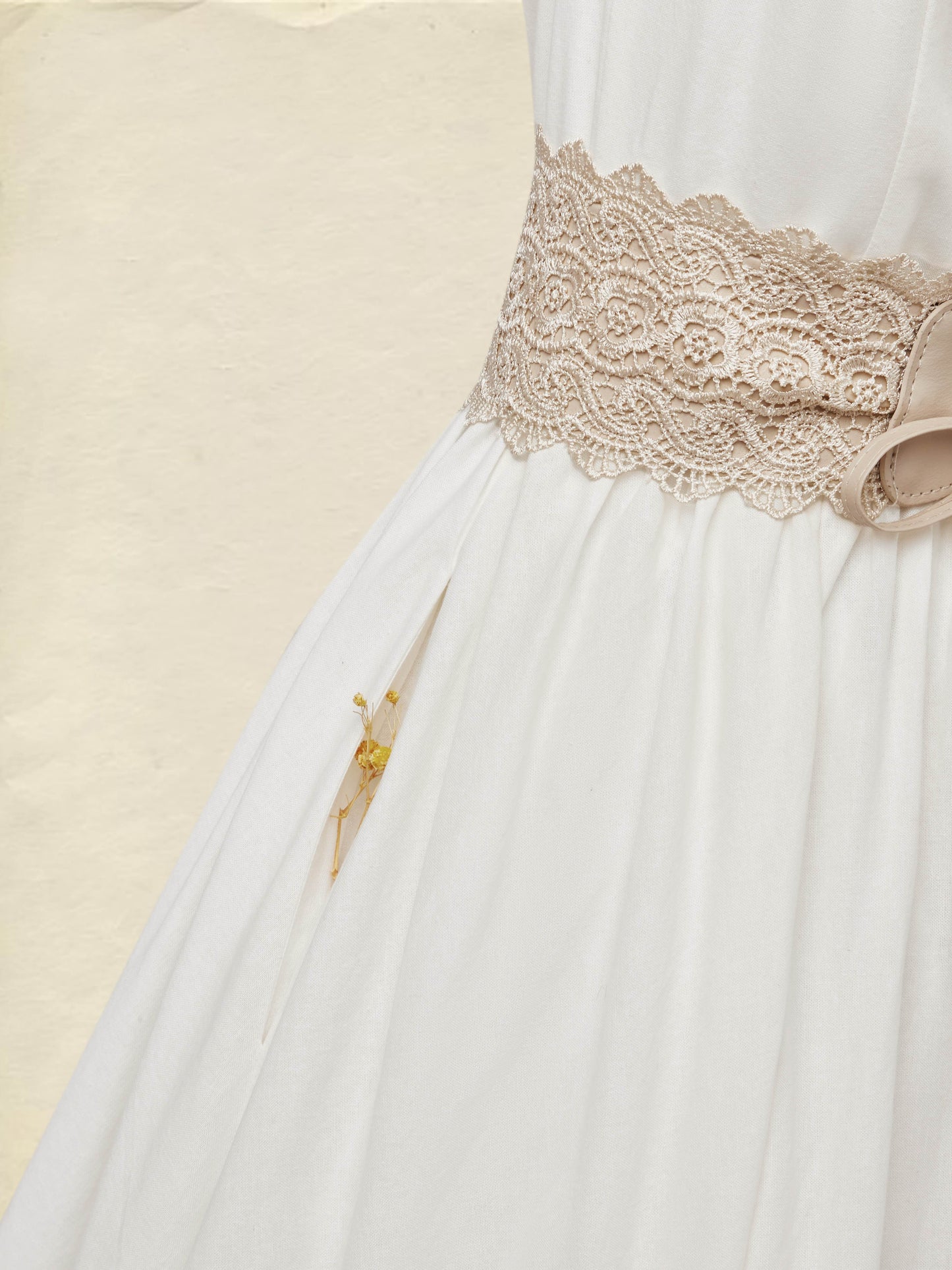 Robe longue en lin, manches courtes, col en V, unie, dentelle, vintage, blanche