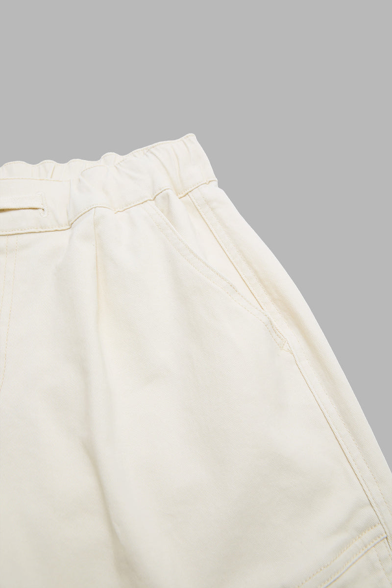 Solid Flap Pocket Drawstring Mid Waist Wide Leg Cargo Pants