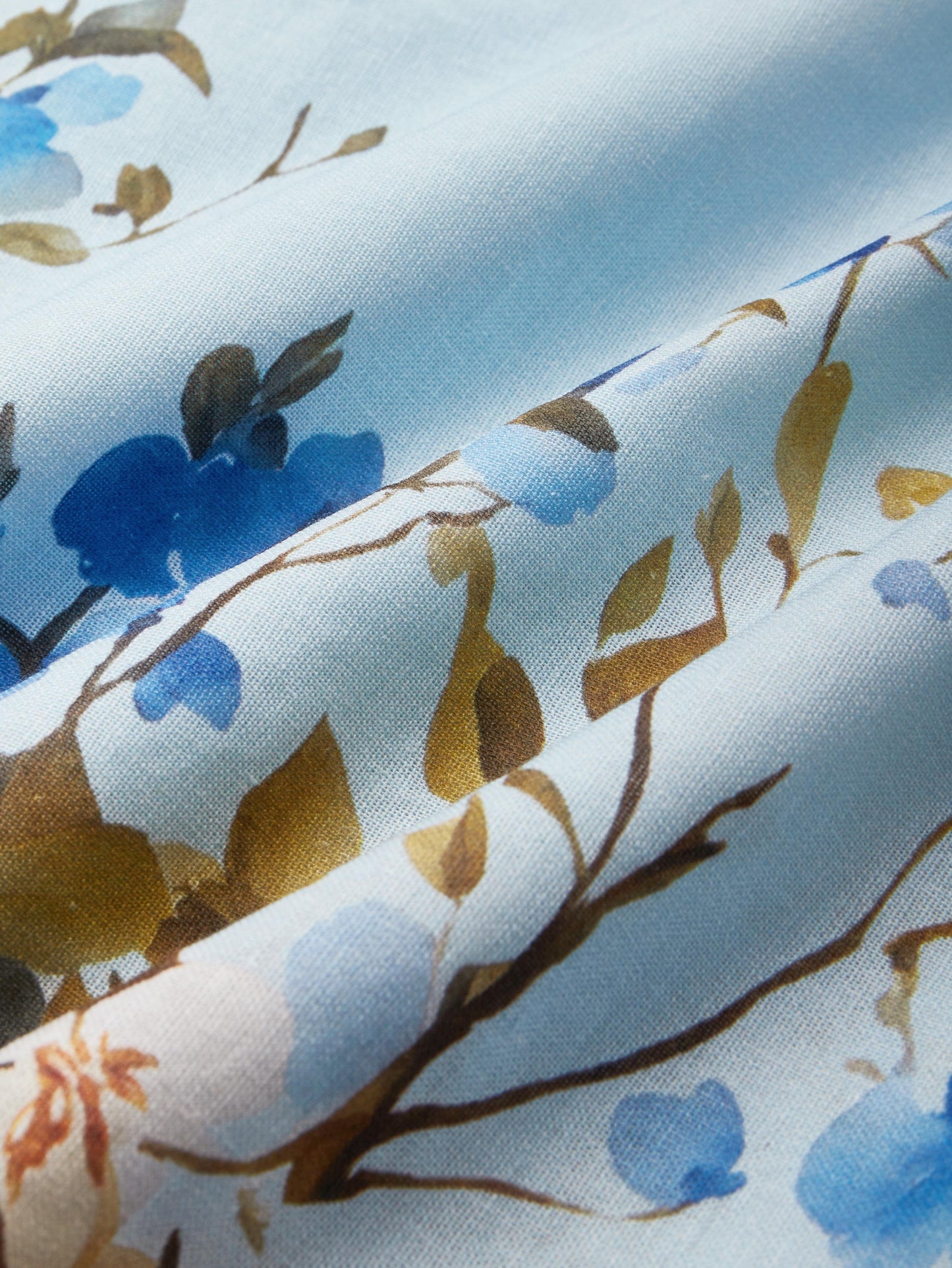 Robe longue en lin, sans manches, col rond, motif floral, boutonnée, style vintage français, bleu ciel
