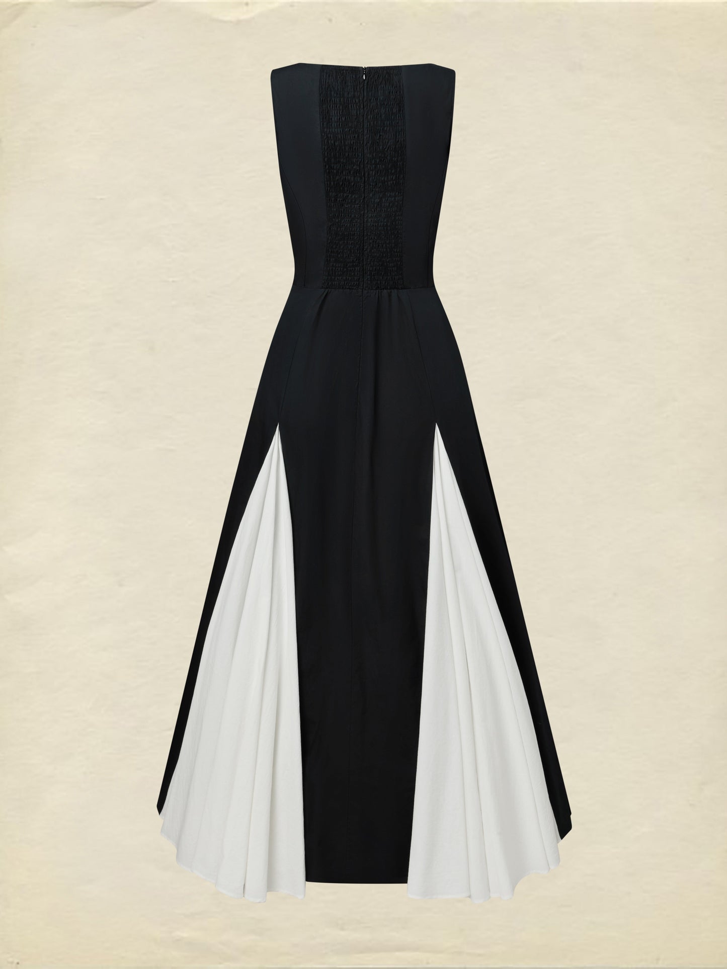 Robe longue en coton, sans manches, col en V, unie, style vintage français, noire
