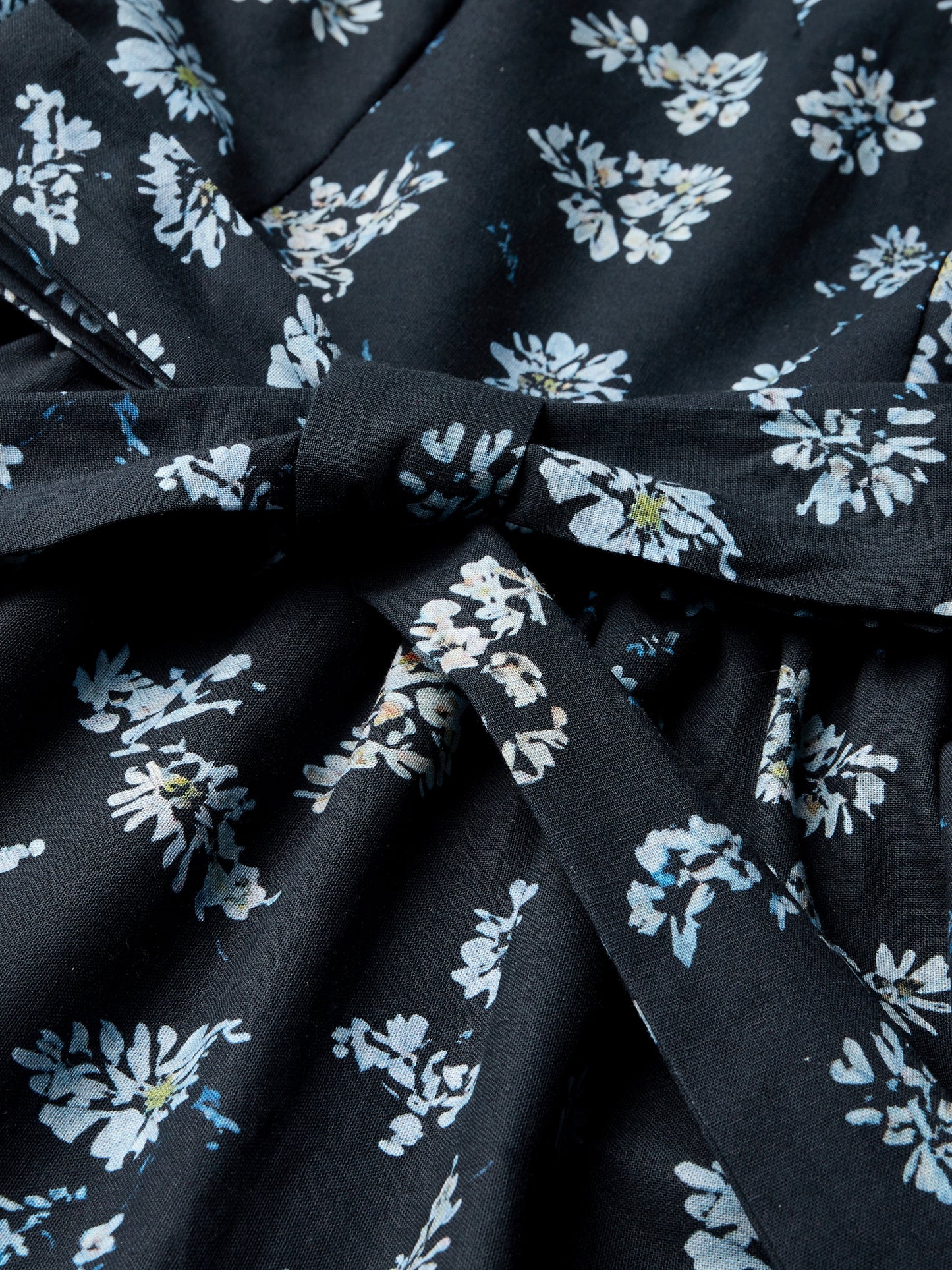 Robe longue en lin, col en V, florale, décontractée, manches courtes, bleue