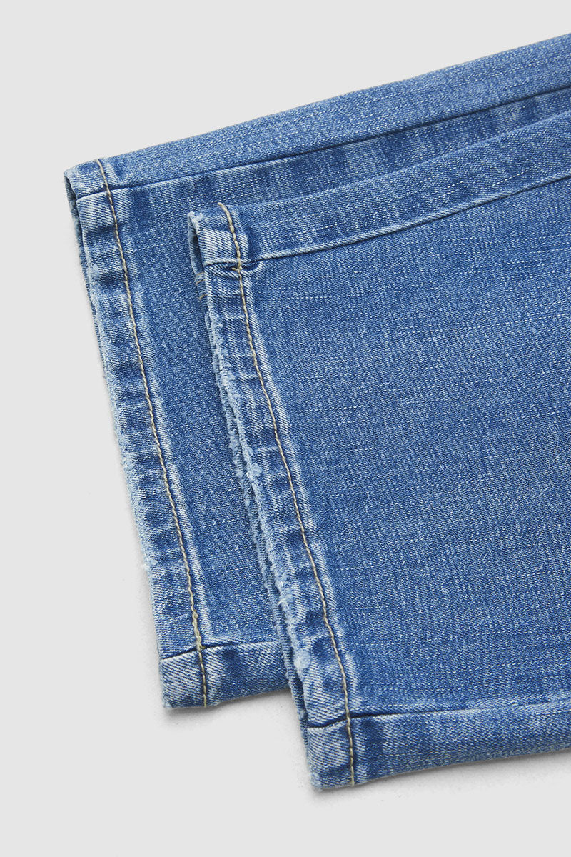 Drawstring Patch Pocket Mid Waist Barrel Leg Jeans