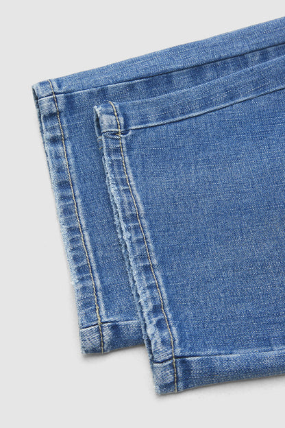 Drawstring Patch Pocket Mid Waist Barrel Leg Jeans