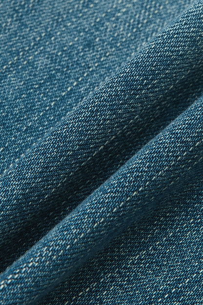 Wash Pleated Mid Rise Capri Tapered Jeans Without Belt